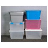 6x The Bid Rubbermaid Sterilite & More Totes & Lid