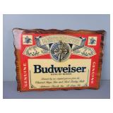 Vintage Solid Wood Budweiser Battery Op Clock