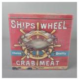 Vintage Ships Wheel Crab Meet Tin