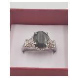 Grey Cocktail Statement Ring Sz 10