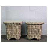 2x The Bid Gloster Glass Top Patio Side Tables