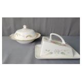 2x The Bid Vintage Porcelain Butter Dish