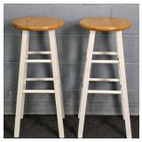 2x The Bid Solid Wood Bar Stools
