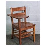 Vintage Solid Oak One Piece School Desk