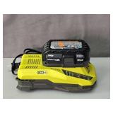 Ryobi 18v Battery Charger & Battery- Powers Up