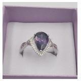 Amethyst Cocktail Statement Ring Sz 10