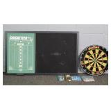 Lot Of 2 Dart Board & Cricketeer Chalk Board