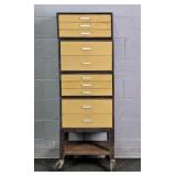 H Wilson 5 Pc 10 Drawer Metal Rolling Cabinet