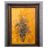 Floral Still Life Framed Oil On Canvas