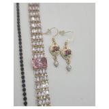 Sparkling Fashion Jewelry 2 Bracelets And Rose