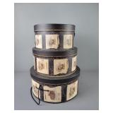 Lot Of Three Nesting Decorative Hat Boxes