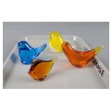 4x The Bid Glass Birds And Fish