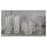 19 Piece Mikasa Glass Barware