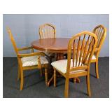 5 Pc Set Vintage Solid Wood Frame Chairs & Table