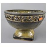 Vintage Pedestal Planter W/ Floral Scroll Pattern