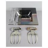 3 Pc Set Saladart Glass Bowls & Claws