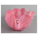Pink Art Glass Handkerchief Bowl