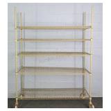 5 Tier Rolling Coated Metal Wire Utility Shelf