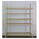 5 Tier Rolling Coated Metal Wire Utility Shelf