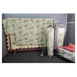 Lot Of Custom Draperies W/matching King Bedding