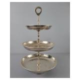 3 Tier Hammered Stainless Serving Tray