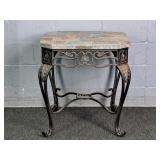 Wrought Iron Frame Slate Tile Top Table