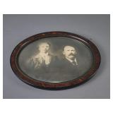 Vintage Oval Black And White Photo Curved Glass
