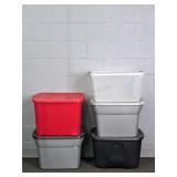 5x The Bid Rubbermaid Sterilite & More Totes & Lid