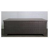 Metal Top Synthetic Wicker Outdoor Storage Deckbox