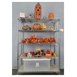 Assorted Fall Decor Items W/lg Storage Tote
