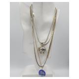 Necklace Lot Glass Tree If Life , Two Tone Pig