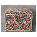 Padded Fabric Covered Hinged Lid Sewing Box