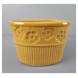 Vintage Yellow Oval Planter W/embossed Daisy