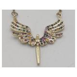 Sparkling Flying Bird Or Angel Multi Rhinestone