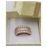New 3 Bomb Party Stackable Cz Rings Sz 7