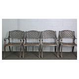 4x The Bid Heavy Cast Aluminum Patio Arm Chairs