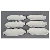 6 Pc White Corn On The Cob Plates