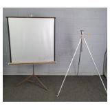 Lot Of 2 Dalite & Stanrite Screen And Tripod