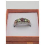 Multi Stone Cocktail Statement Ring Sz 10