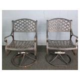 2x The Bid Heavy Cast Aluminum Swivel Rocker Chair