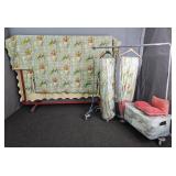 Lot Of Custom Draperies W/matching King Bedding