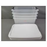 4x The Bid 18 Qt Sterilite Totes W/ Lids