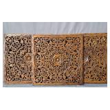 3x The Bid Hand Carved Wallhung Mandala Panels