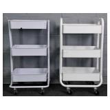 2x The Bid Painted Metal Three Tier Utility Cart