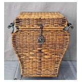 Natural Wicker & Wrought Iron Decorative Basket