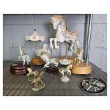 Lot Of Carousel Horses Some W/ Music