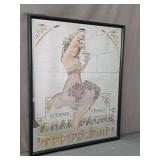 Champagne Perrier Jouet Framed Art Noveau Style