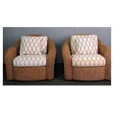 2x The Bid Lexington Woven Swivel Arm Chairs