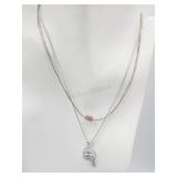 2 Sterling Silver Necklaces14 & 16in  Tw 6.5g