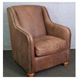 Thomasville Uphlostered Leather Arm Chair